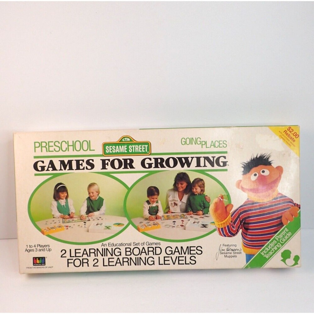 Vintage Sesame Street Preschool Going Places Games for Growing Complete 1986